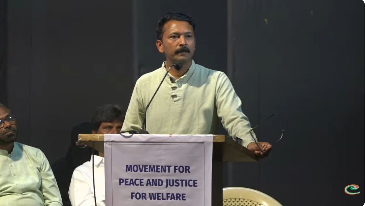 Mr Abhay Taksal, Advocate and Social Activist, addressing the MPJ National Convention